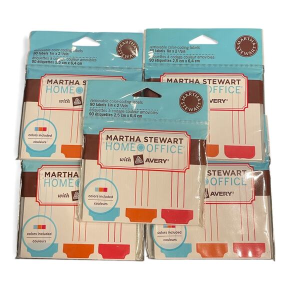 Martha Stewart Avery Color Coding Labels Removable Home Office Lot x5, 450 Total - Picture 2 of 7